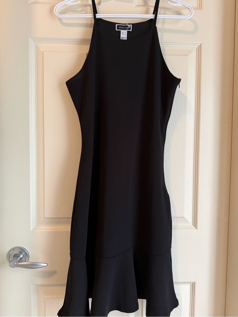Another Story Black Sleeveless Ruffle Hem Midi Dress Size L